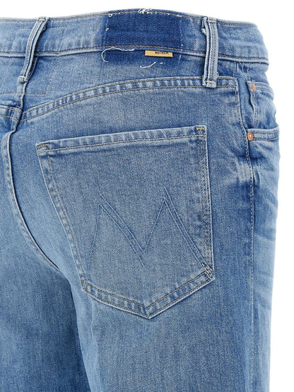 Mother The Tomcat Roller Wide Denim Jeans Clear Blue