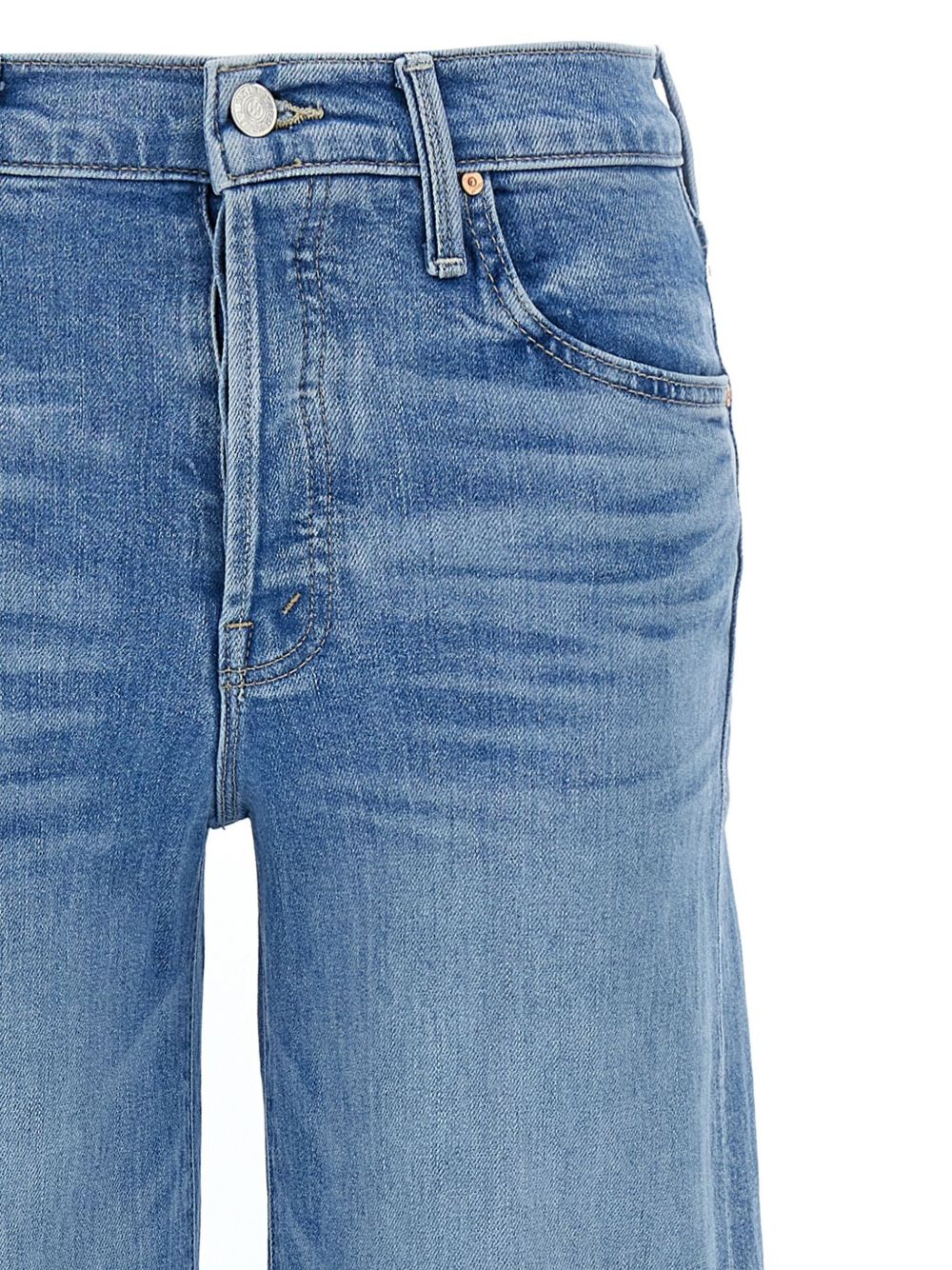 Mother The Tomcat Roller Wide Denim Jeans Clear Blue