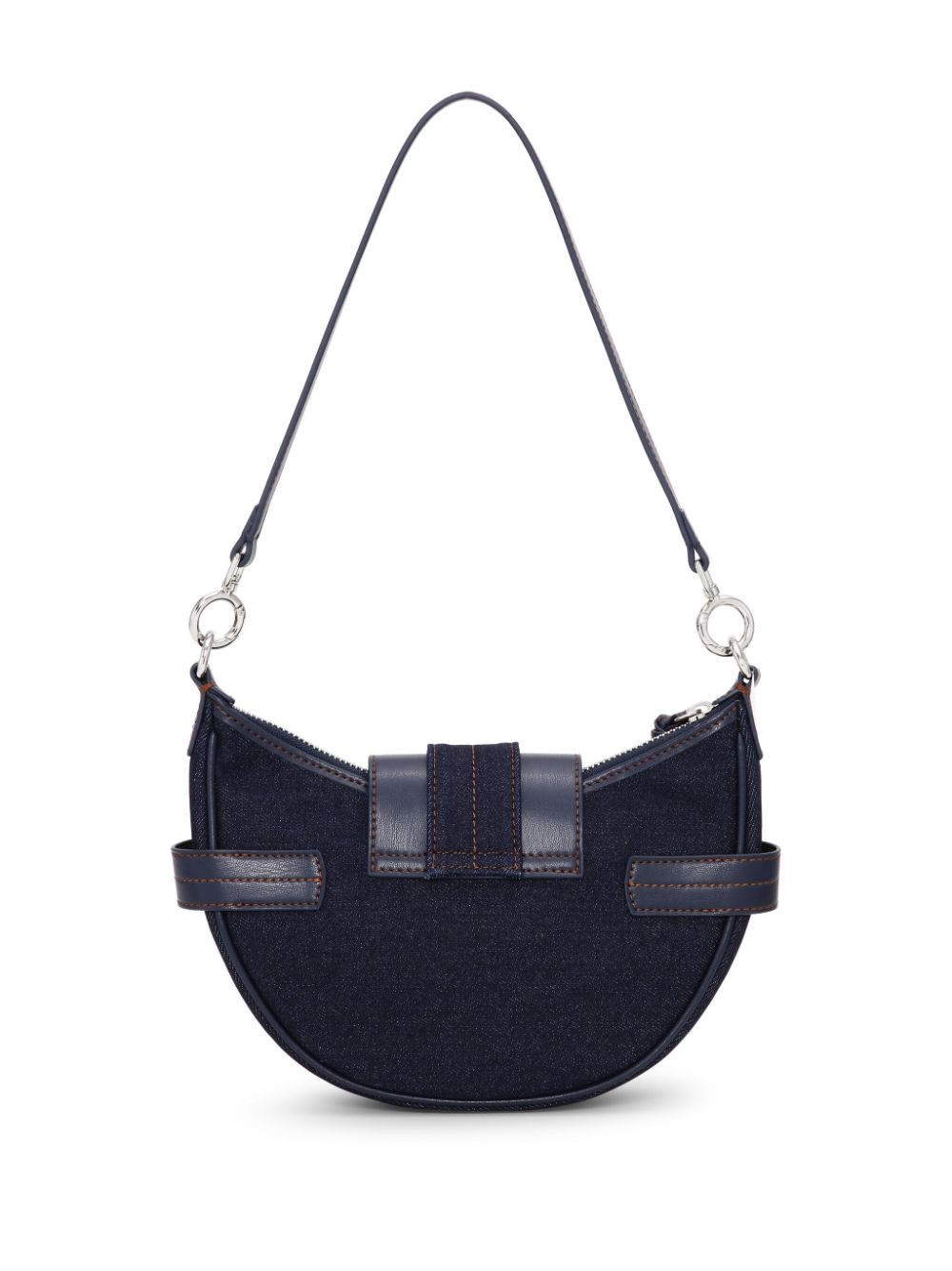 Ganni Buckle Small Denim Cross-Body Bag Blue
