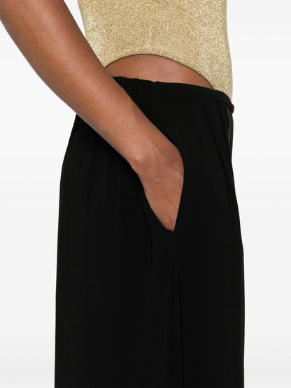 Norma Kamali Pleated Wide Leg Trousers Black
