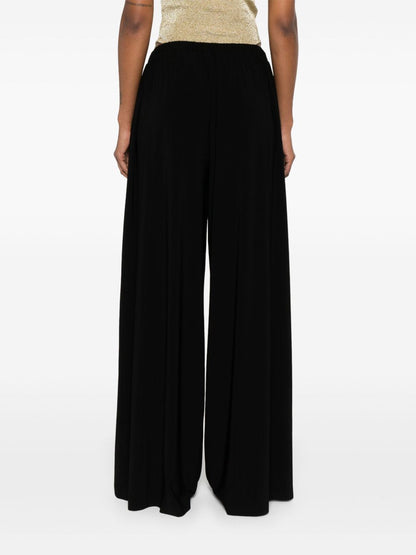 Norma Kamali Pleated Wide Leg Trousers Black