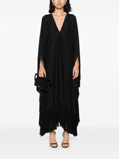 TALLER MARMO PRE Fringed Kaftan Dress Black