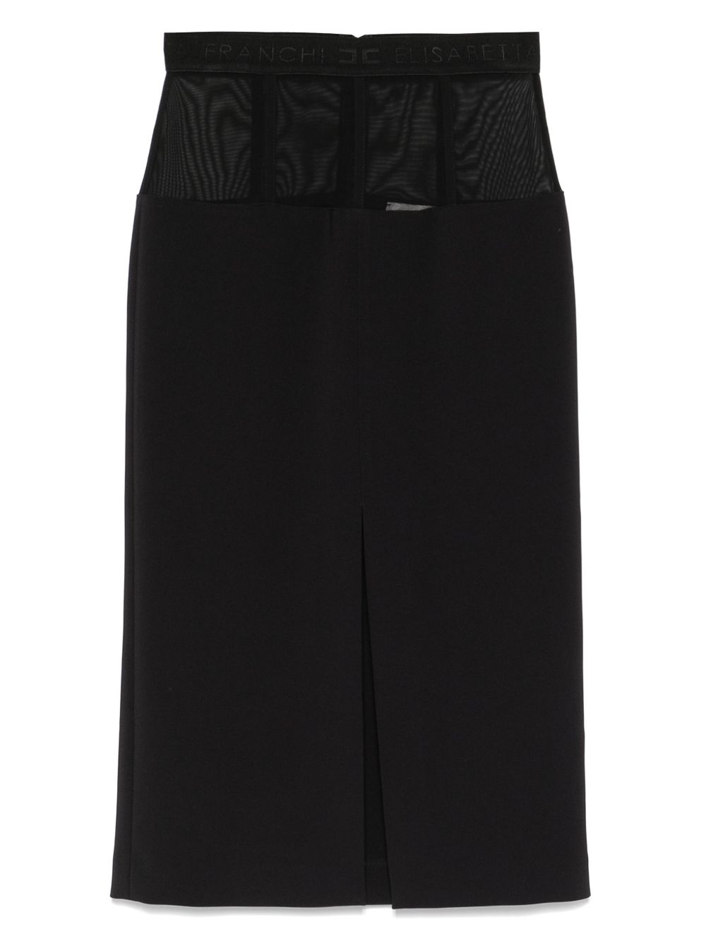 Elisabetta Franchi Frontal Split Midi Skirt Black