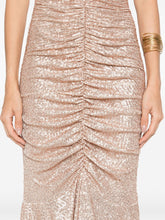 Norma Kamali Curled Fishtail Shirred Long Dress Powder
