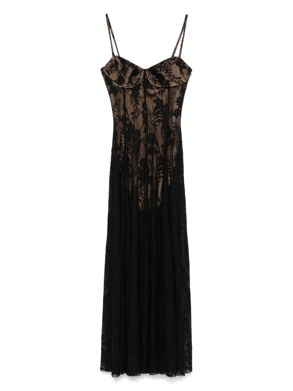 Norma Kamali Pleated All Lace Dress Black