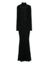 Norma Kamali Fishtail Lace Long Dress Black