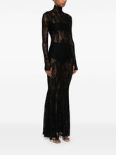 Norma Kamali Fishtail Lace Long Dress Black