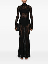 Norma Kamali Fishtail Lace Long Dress Black