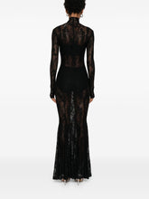 Norma Kamali Fishtail Lace Long Dress Black