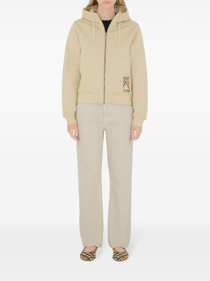 Burberry Check Label Hoodie Beige
