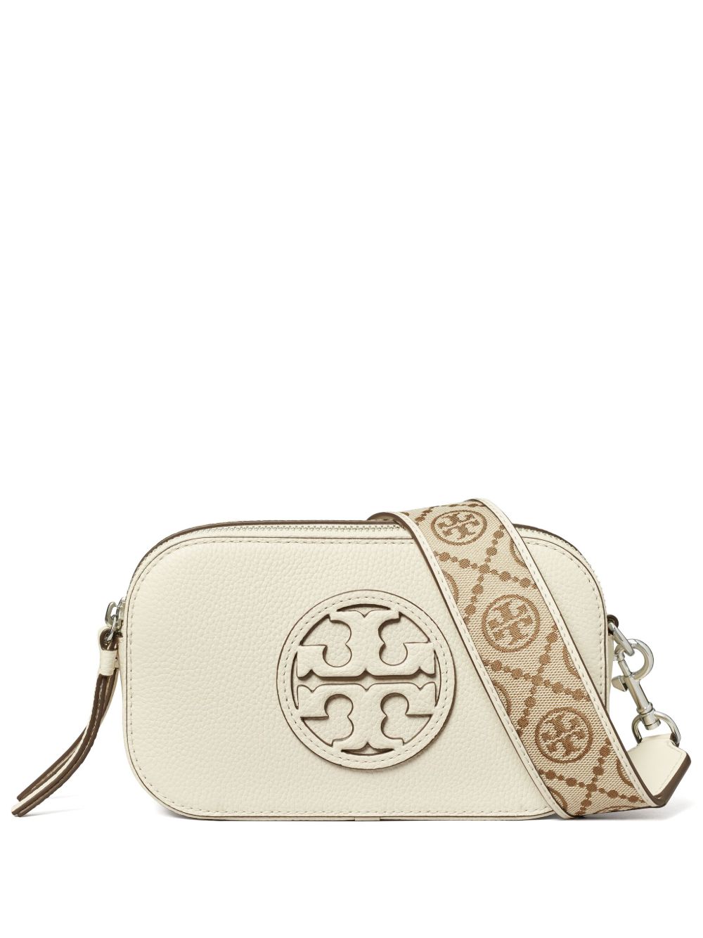 Tory Burch Miller Mini Ivory Leather Camera Bag Ivory