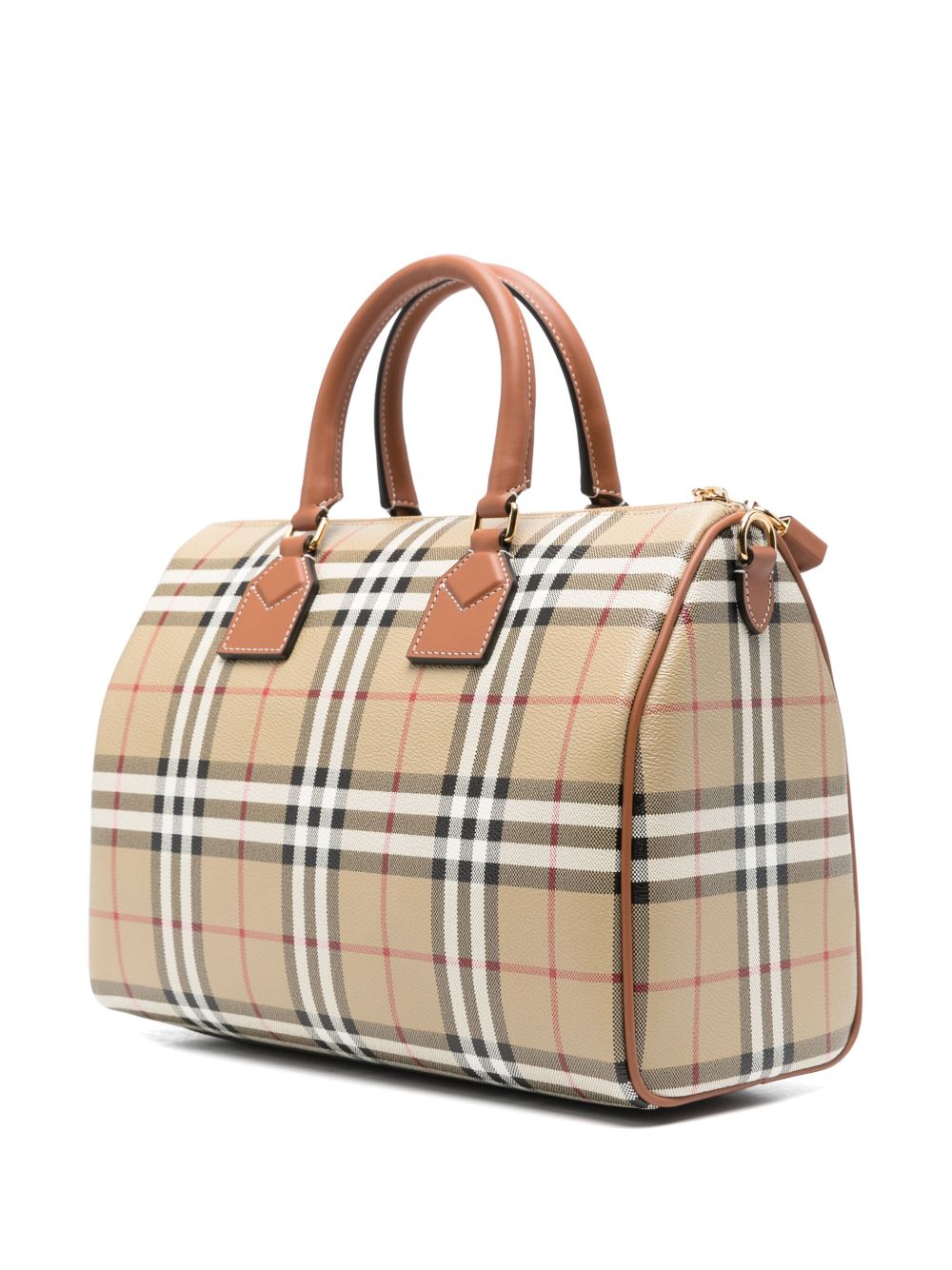Burberry Medium Bowling Handbag Leather Brown