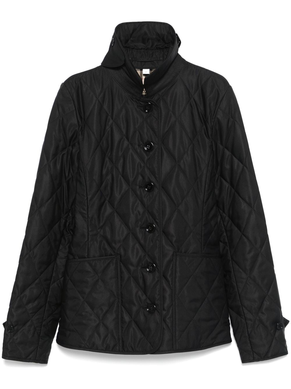 Burberry Quilted Button-Up Jacket Black black