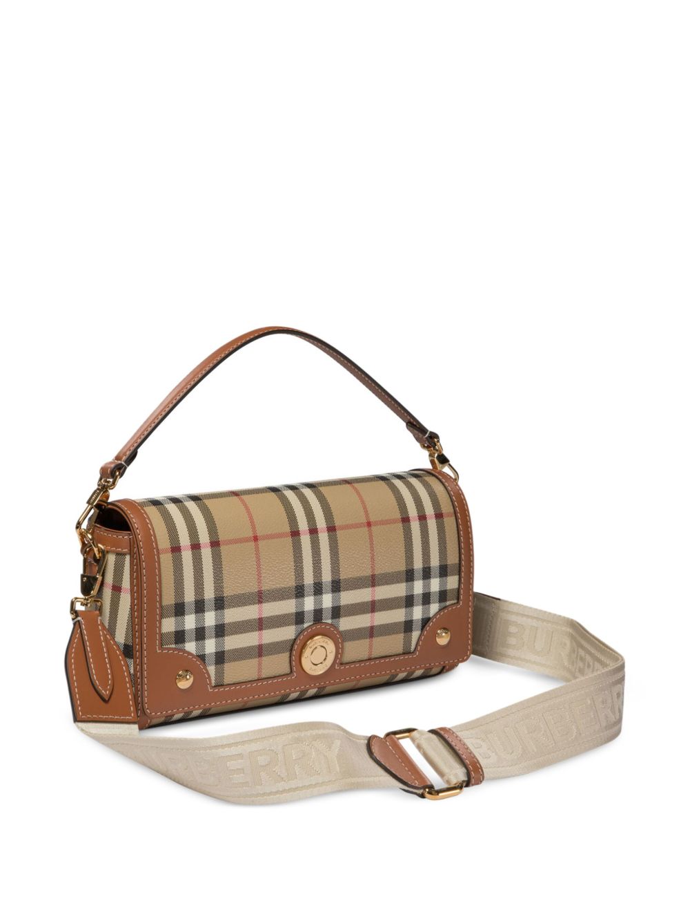 Burberry Vintage Check Logo-plaque Shoulder Bag Brown