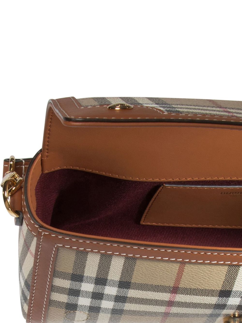 Burberry Vintage Check Logo-plaque Shoulder Bag Brown