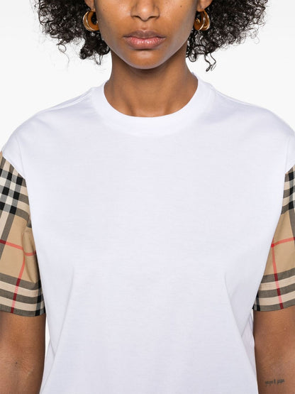 Burberry Check Cotton T-shirt White