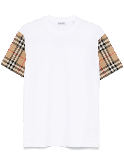 Burberry Check Cotton T-shirt White