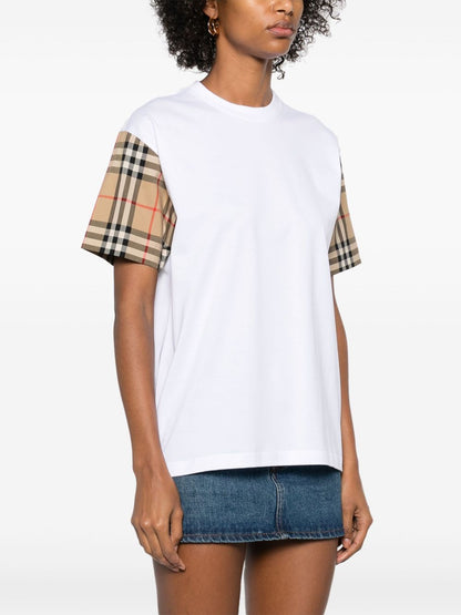 Burberry Check Cotton T-shirt White