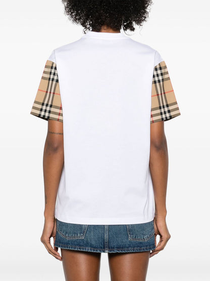 Burberry Check Cotton T-shirt White