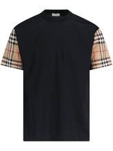 Burberry Check Cotton T-shirt  Black