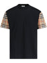 Burberry Check Cotton T-shirt  Black