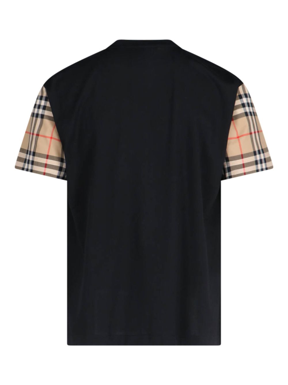 Burberry Check Cotton T-shirt  Black