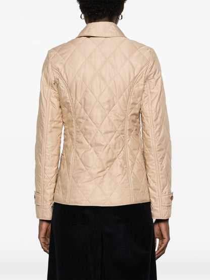 Burberry Quilted Button-Up Archive Jacket Beige Beige