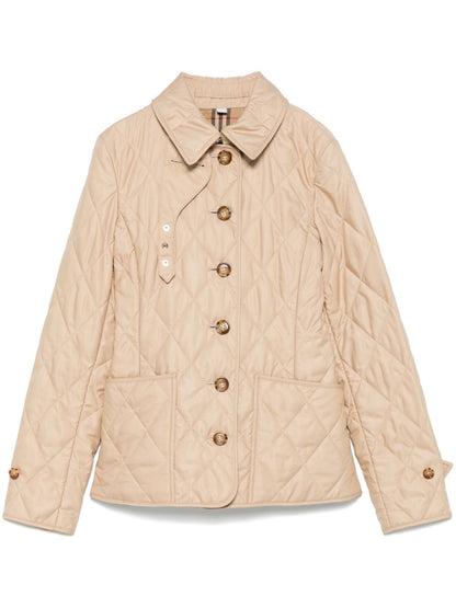 Burberry Quilted Button-Up Archive Jacket Beige Beige