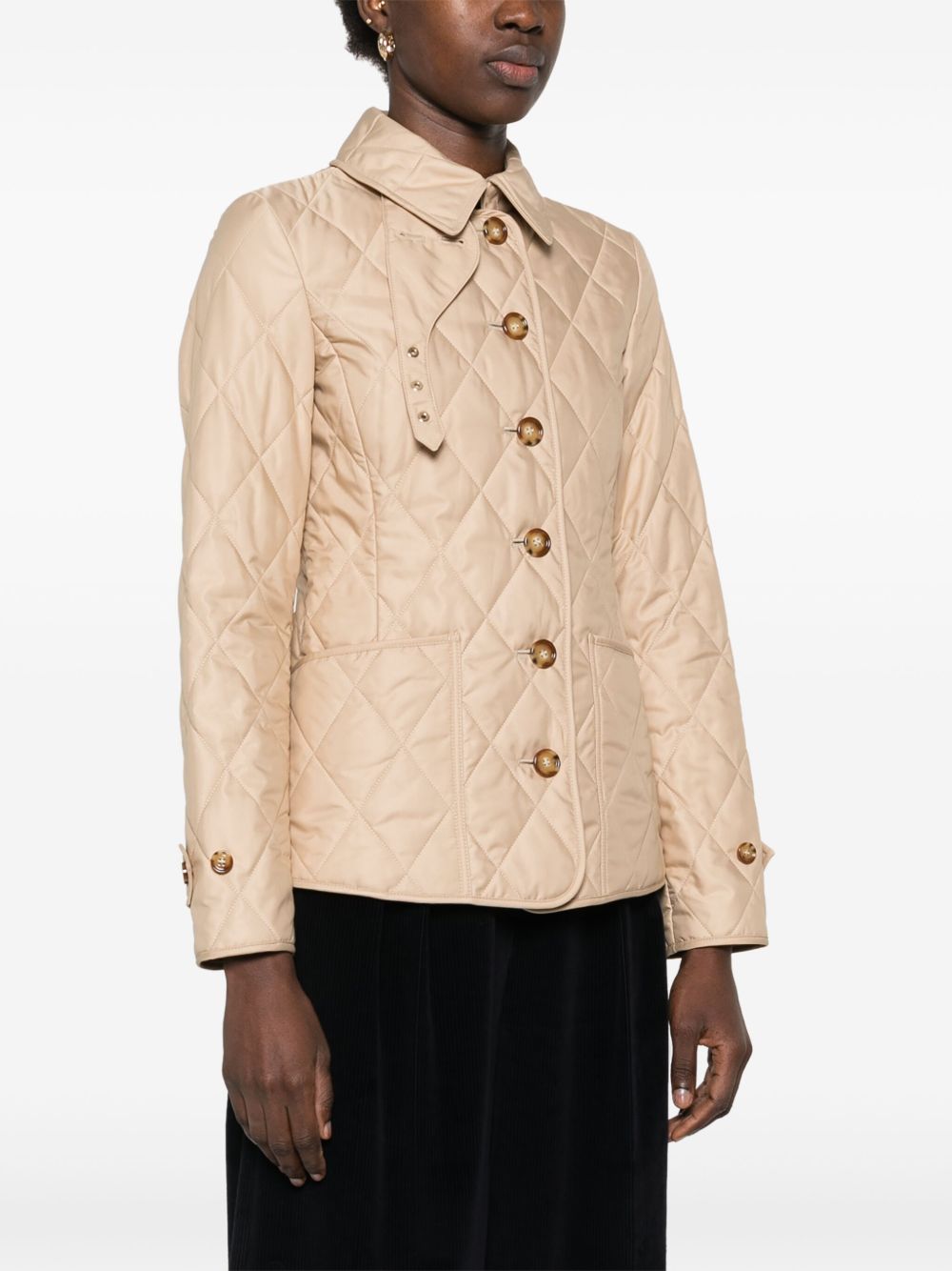 Burberry Quilted Button-Up Archive Jacket Beige Beige
