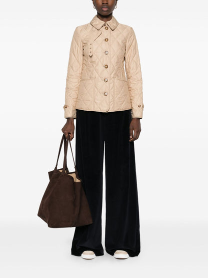 Burberry Quilted Button-Up Archive Jacket Beige Beige