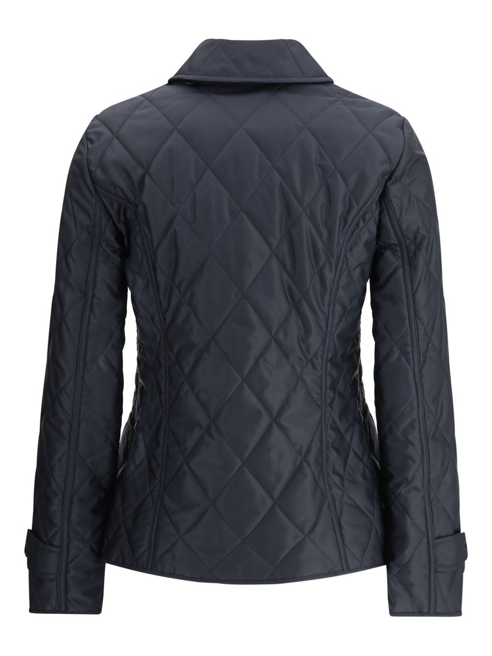 Burberry Quilted Button-Up Jacket in Midnight Blue Blue