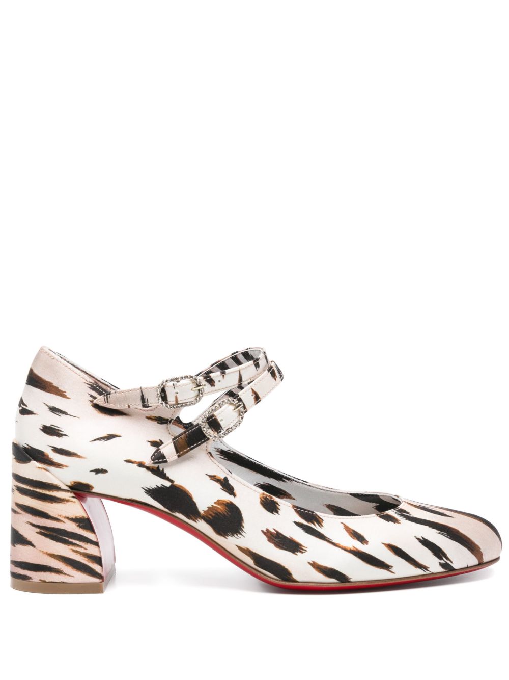 Christian Louboutin Animal Print Miss Jane Pumps White