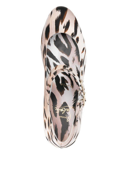 Christian Louboutin Animal Print Miss Jane Pumps White