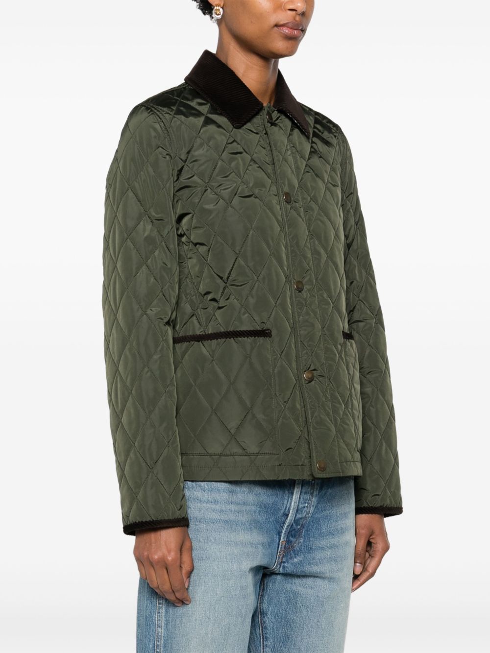 Burberry Quilted Jackets Green
