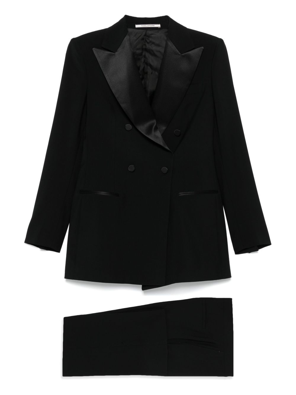 Tagliatore Wool Double-Breasted Suit Black