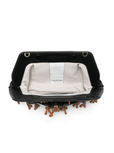THEMOIRE Emera Fringed Clutch Bag Black