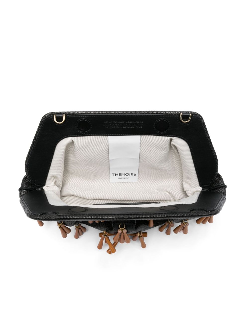 THEMOIRE Emera Fringed Clutch Bag Black