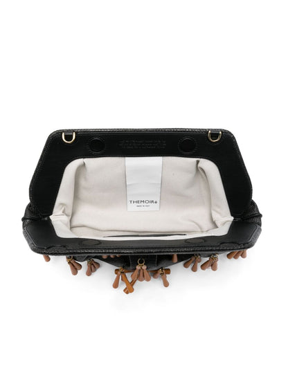 THEMOIRE Emera Fringed Clutch Bag Black