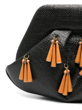 THEMOIRE Emera Fringed Clutch Bag Black