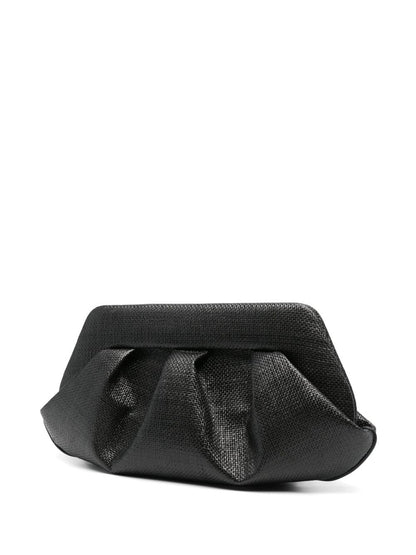 THEMOIRE Emera Fringed Clutch Bag Black
