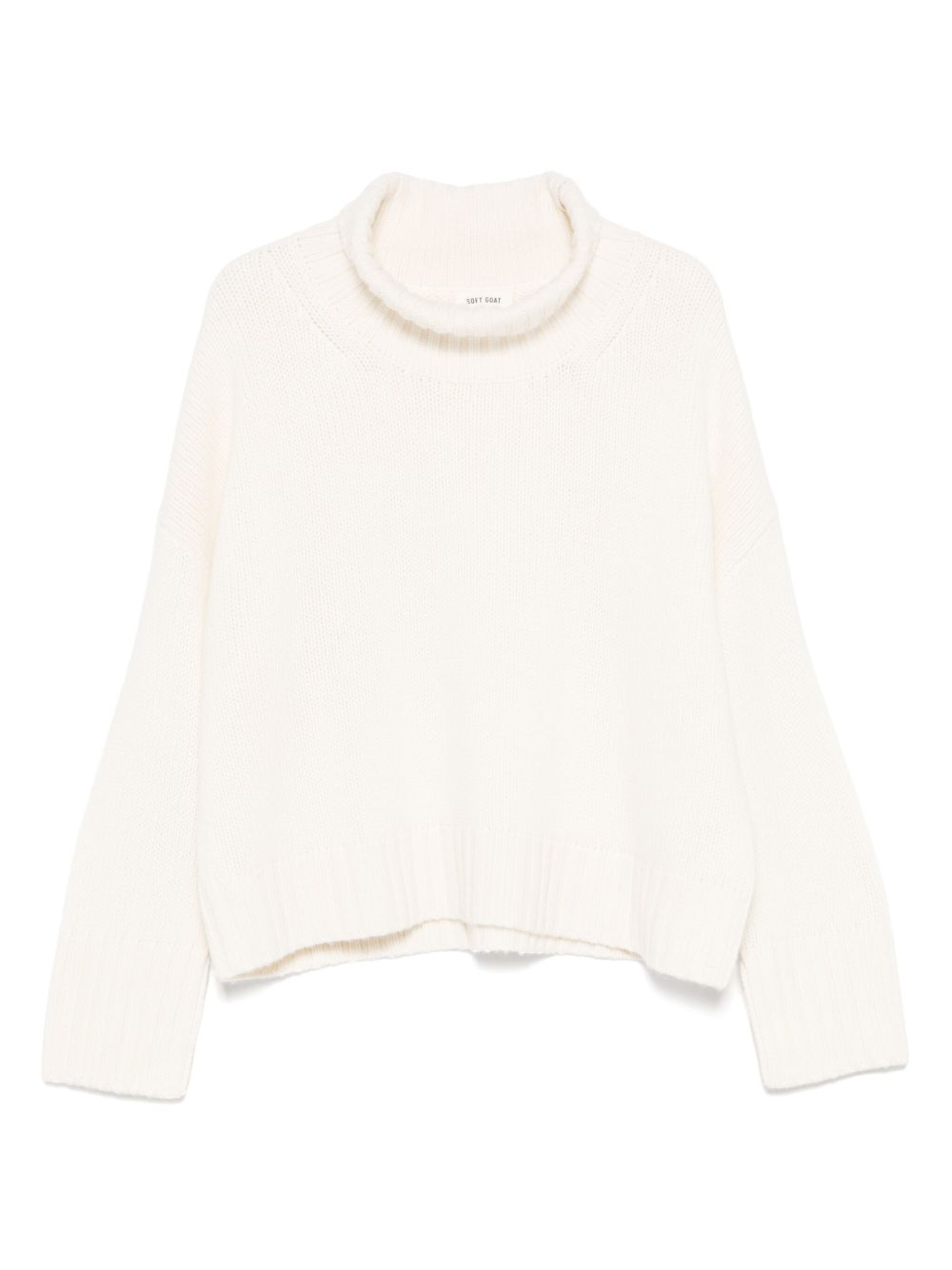 Soft Goat Girlfriend Cashmere Turtleneck Jumper White