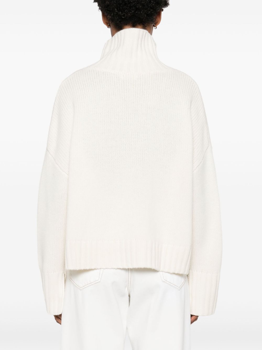 Soft Goat Girlfriend Cashmere Turtleneck Jumper White