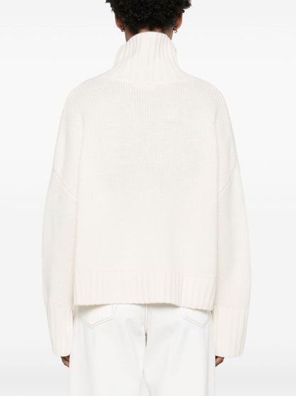 Soft Goat Girlfriend Cashmere Turtleneck Jumper White