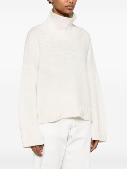 Soft Goat Girlfriend Cashmere Turtleneck Jumper White