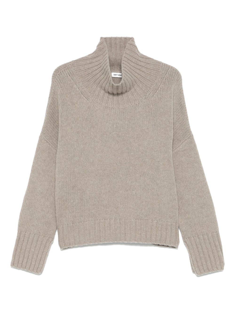 Soft Goat Girlfriend Cashmere Turtleneck Sweater Light Grey