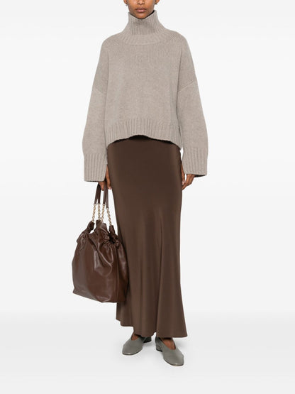 Soft Goat Girlfriend Cashmere Turtleneck Sweater Light Grey