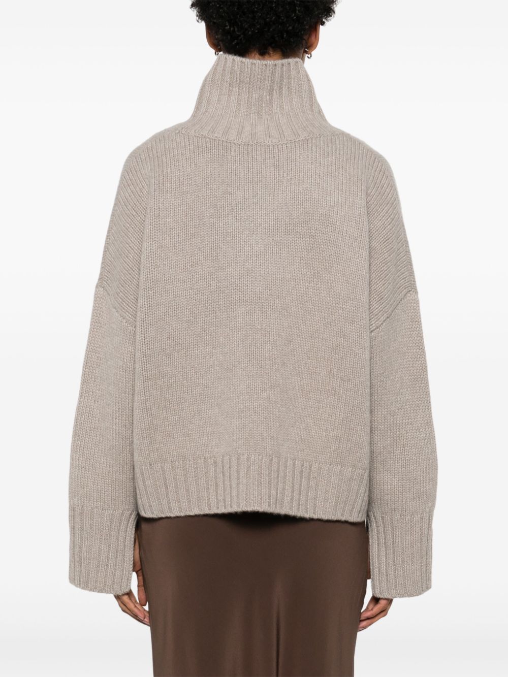 Soft Goat Girlfriend Cashmere Turtleneck Sweater Light Grey