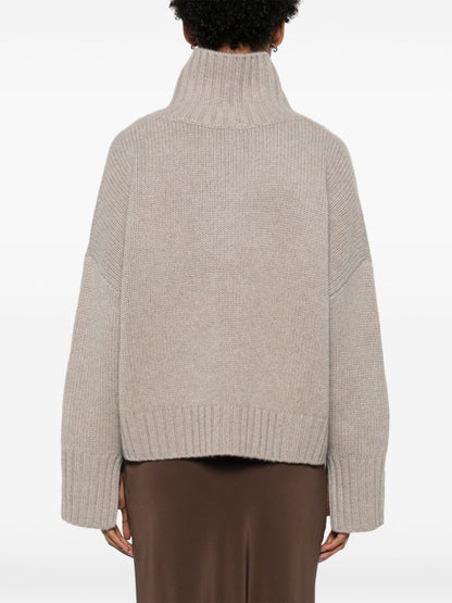 Soft Goat Girlfriend Cashmere Turtleneck Sweater Light Grey
