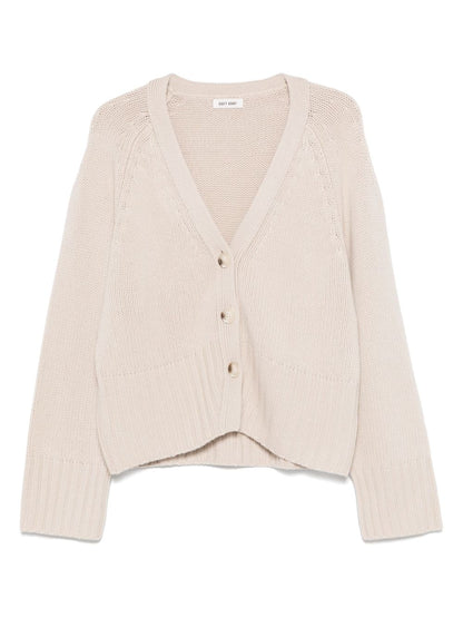 Soft Goat Cashmere V-Neck Cardigan Ivory Ivory