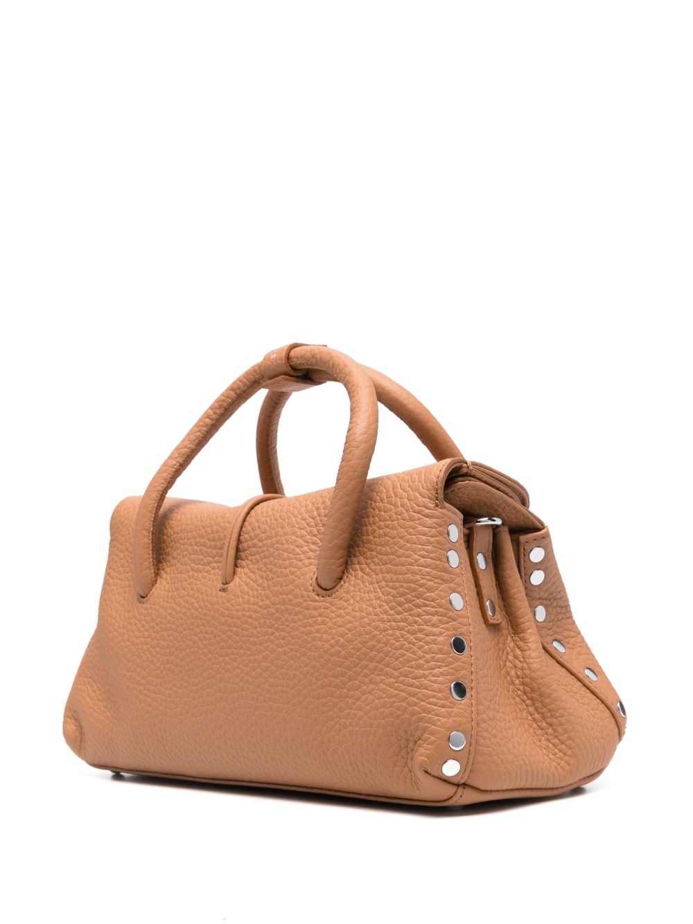 Zanellato Centauro Small Pebbled Calf Leather Handbag Leather Brown